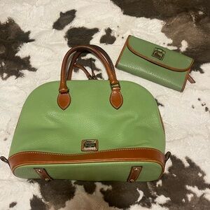 Green Dooney & Bourke handbag with matching wallet